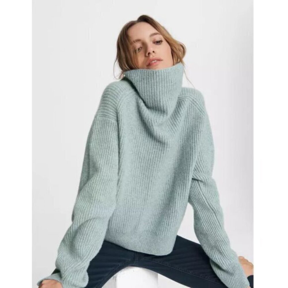 Rag & Bone Cashmere Turtleneck Sweater in Spring Green L $495